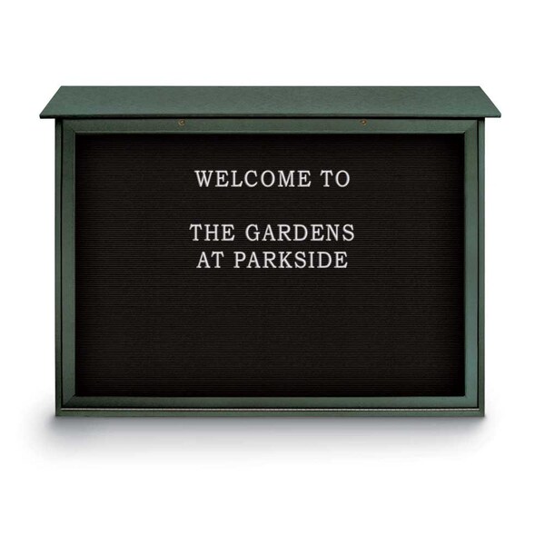 Outdoor Enclosed Combo Board, 48"x36", Black Frame/Green & Black